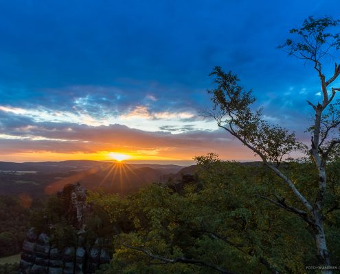 Sonnenaufgang auf den Schrammsteinen
