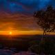 Sonnenuntergang und Blaue Stunde im Elbsandsteingebirge