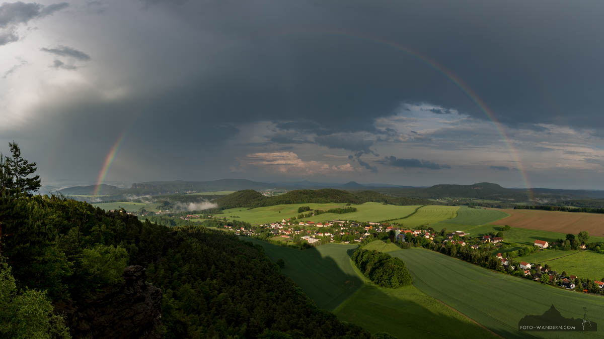 Regenbogen im Elbsandsteingebirge