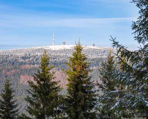 Fotokurs Landschaftsfotografie im Winter auf dem Wurmberg bei Braunlage im Harz - Brockenblick