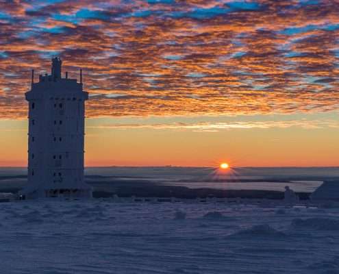 Fotokurs Landschaftsfotografie- Sonnenaufgang im Winter auf dem Brocken im Harz