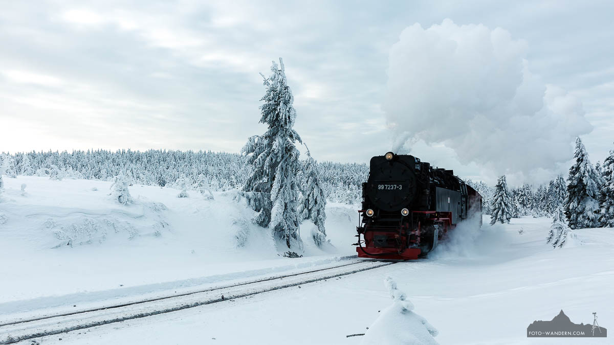 Winter auf dem Brocken im Harz - die Brockenbahn
