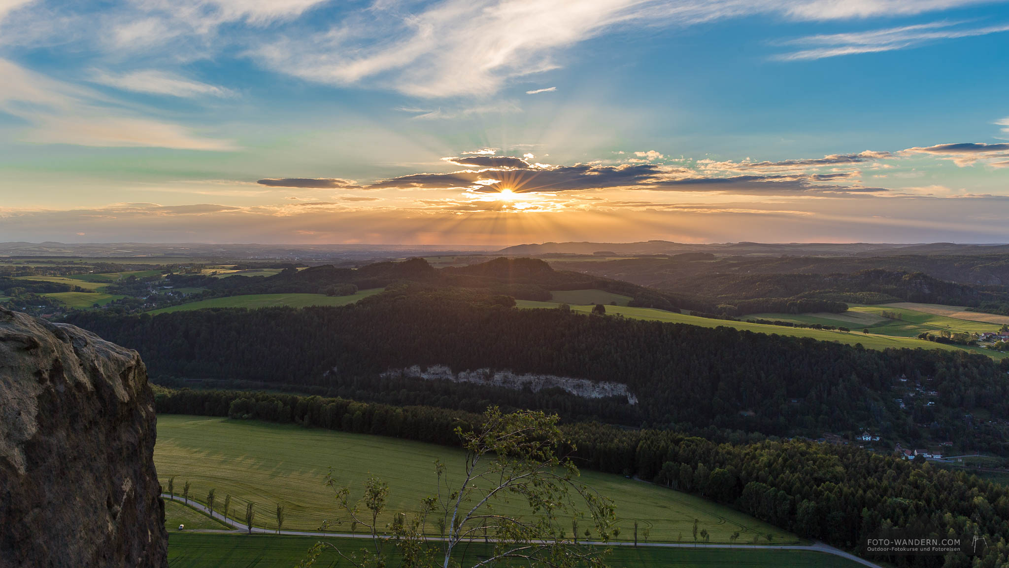 Fotoreise Sächsische Schweiz - kurz vor dem Sonnenuntergang auf dem Lilienstein