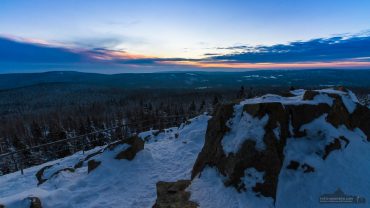 Sonnenuntergang auf dem Achtermann im Harz