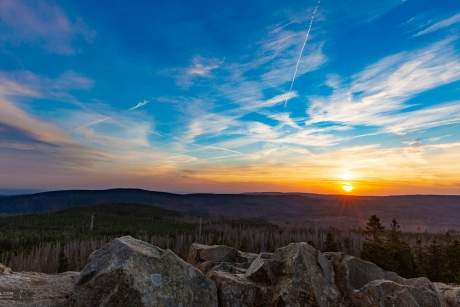 Sonnenuntergang auf dem Achtermann im Harz