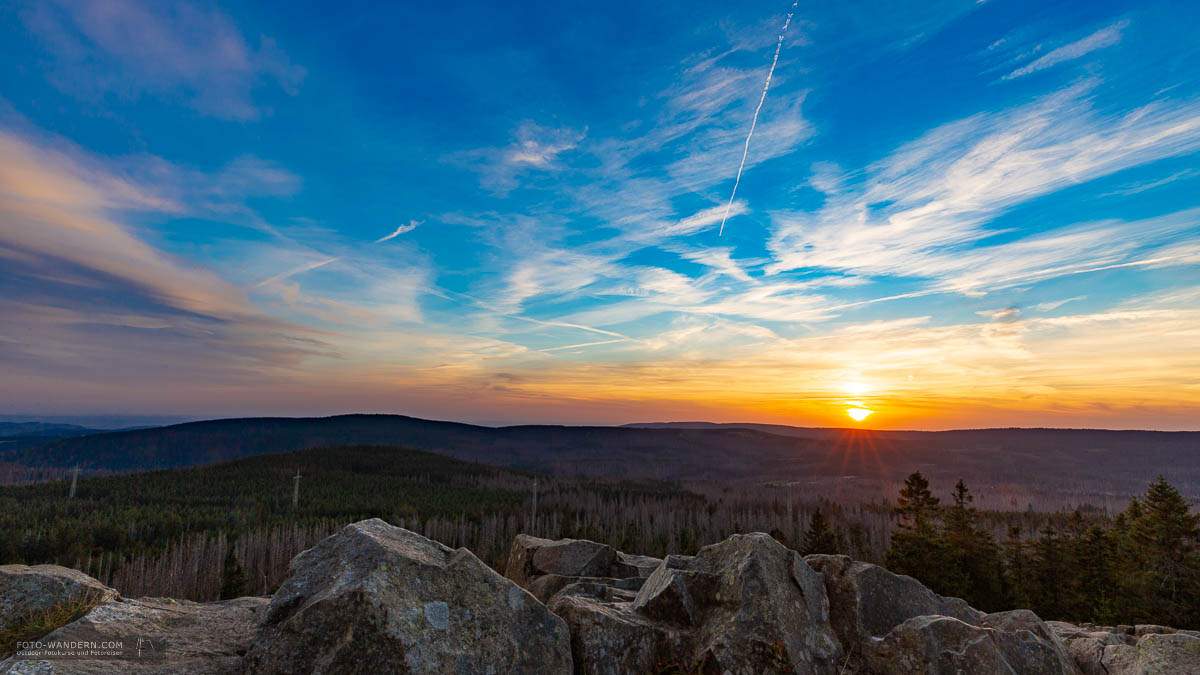 Sonnenuntergang auf dem Achtermann im Harz