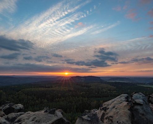 Sonnenuntergang in der Sächsischen Schweiz