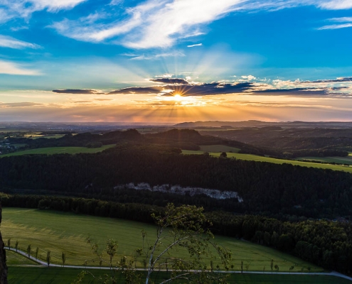 Sonnenuntergang in der Saechsischen Schweiz, Lilienstein