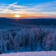 Winterwandern mit Sonnenuntergang im Harz