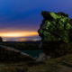 Blaue Stunde an der Teufelsmauer im Harz