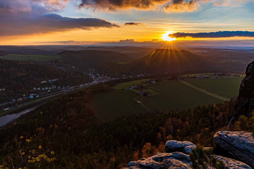 kurz vor Sonnenuntergang auf dem Lilienstein