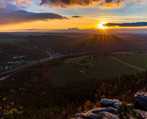 kurz vor Sonnenuntergang auf dem Lilienstein