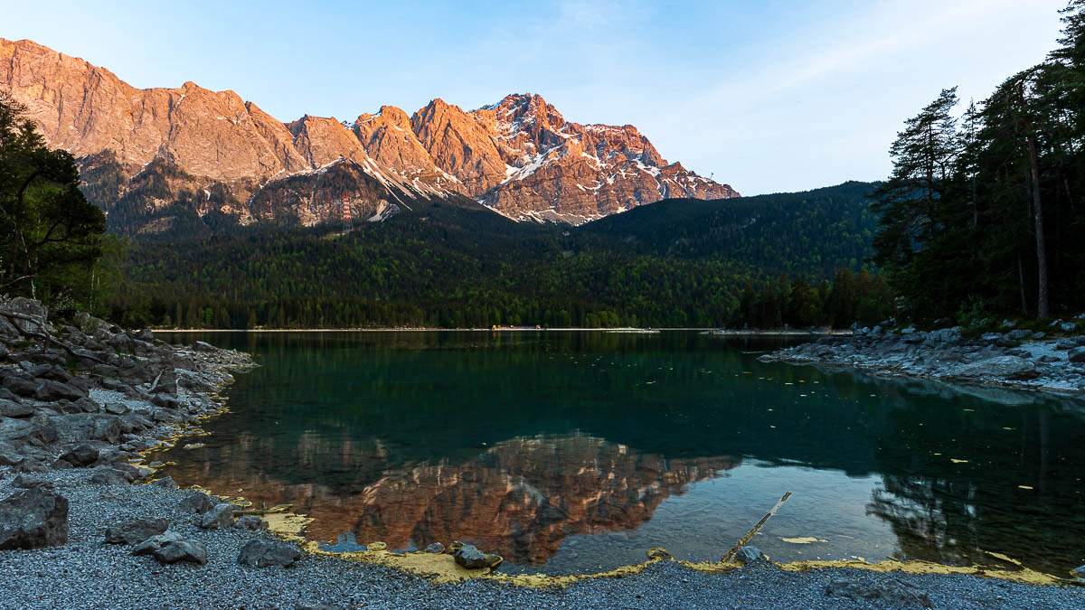 Abendstimmung am Eibsee -Fotoreise Zugspitz-Region