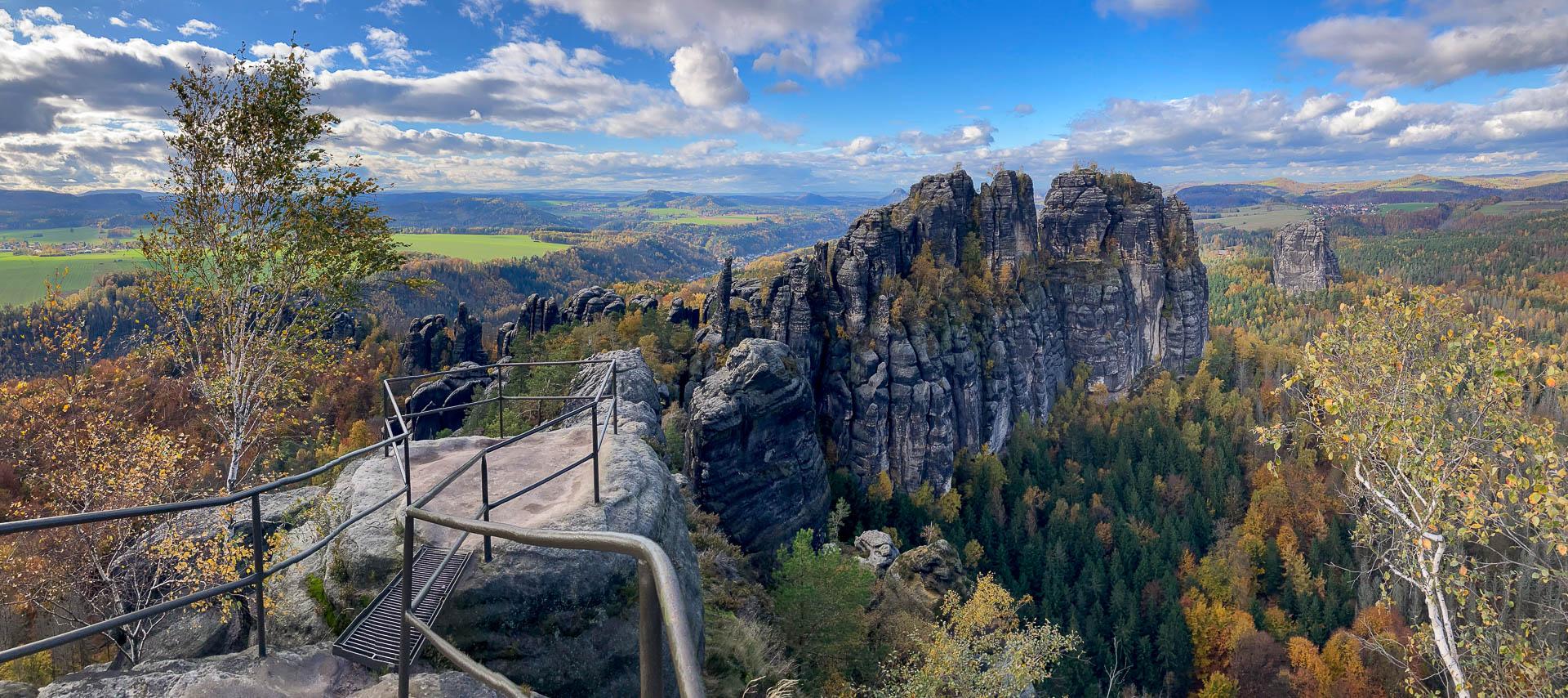 Panaoramaussicht Schrammsteine - Fotoreise Sächsische Schweiz