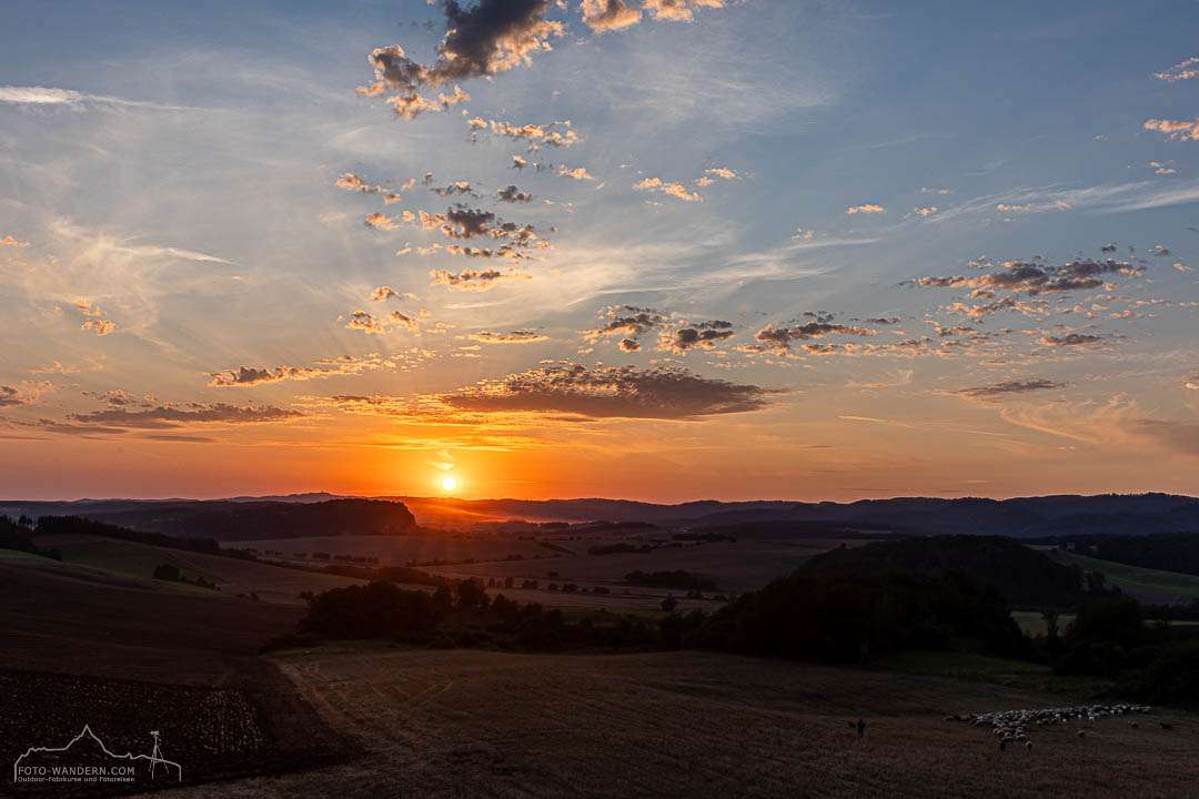 Sonnenuntergang in der Rüdigsdorfer Schweiz