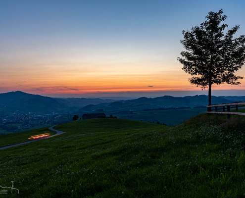 Sonnenuntergang und Blaue Stunde im Alpstein