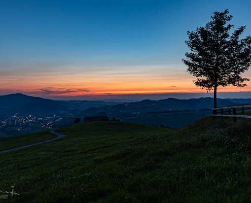 Sonnenuntergang und Blaue Stunde im Alpstein