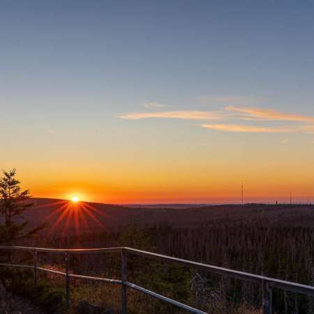 Sonnenuntergang auf der Achtermannshöhe im Harz
