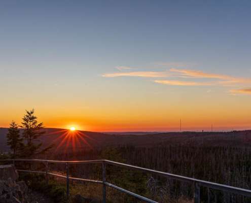 Sonnenuntergang auf der Achtermannshöhe im Harz