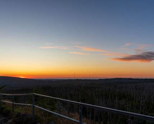 Sonnenuntergang auf der Achtermannshöhe im Harz