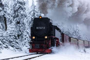 Brockenbahn beim Winter-Fotoworkshop-Wochenende im Harz