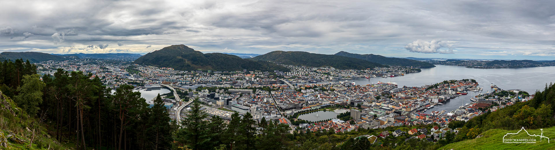 Blick vom Fløyen auf Bergen - Fotoreise Norwegen